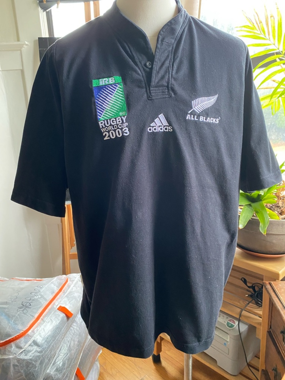 Adidas Black All Blacks Rugby World Cup 2003 Jersey
